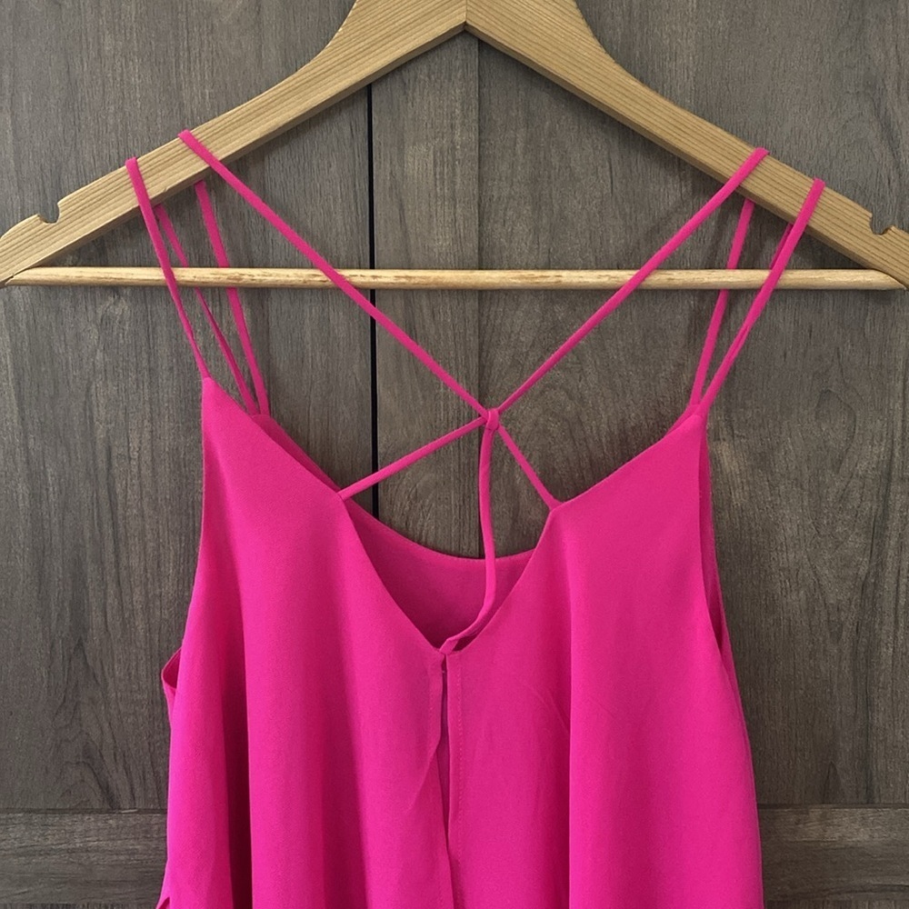 Daytrip Chiffon Flowy Pink Strap Tank Top Women’s Size Small - Picture 10 of 15